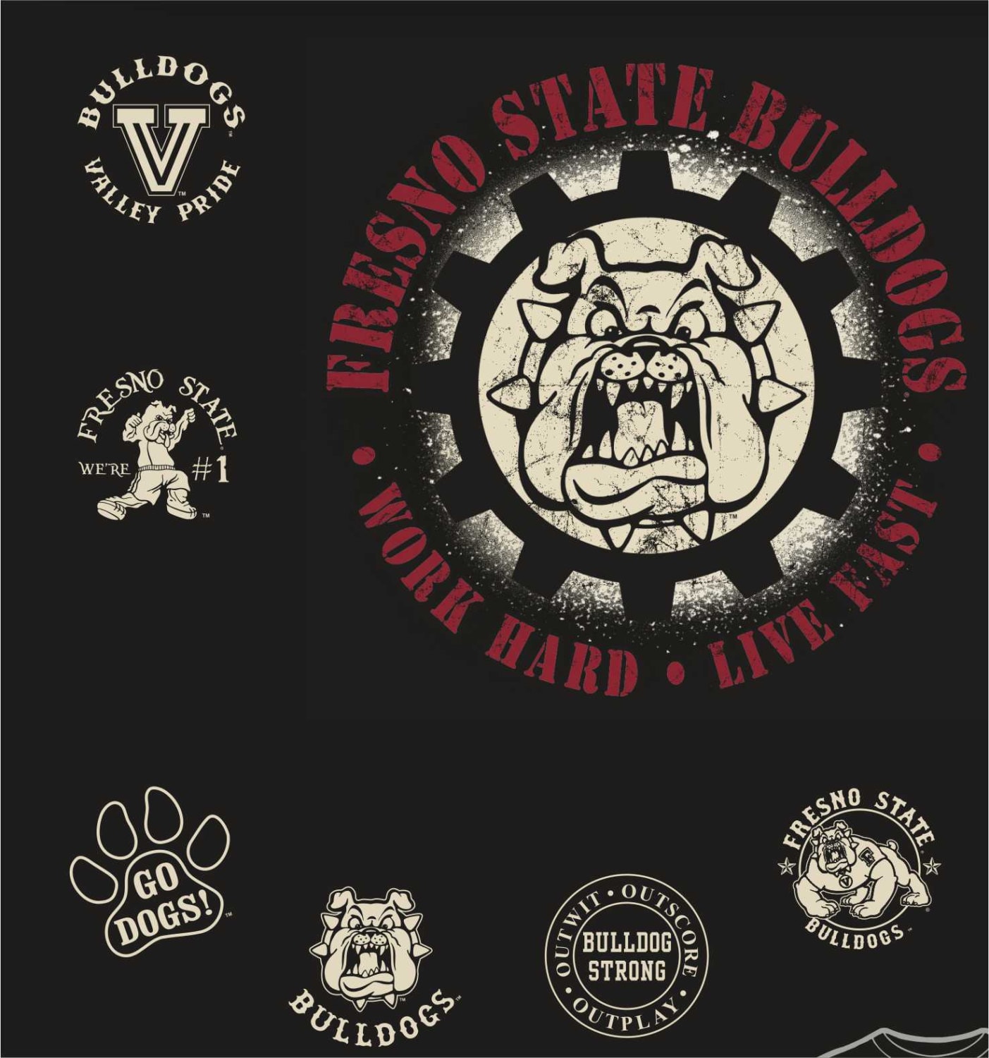 Fresno State Bulldogs TShirt Logos All by BulldogStrongFresno