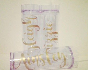 Skinny Personalized Tumbler-Wedding PartyTumbler-Bridesmaid gift- Party Favors Acrylic Tall Tumblers- Bridesmaid Tumbler - Custom Tumbler