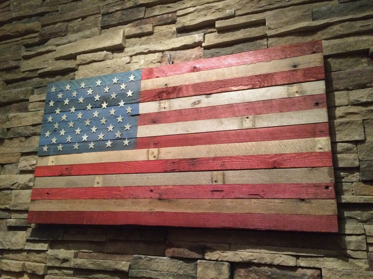 Old Glory American Flag Rustic charm of reclaimed wood from