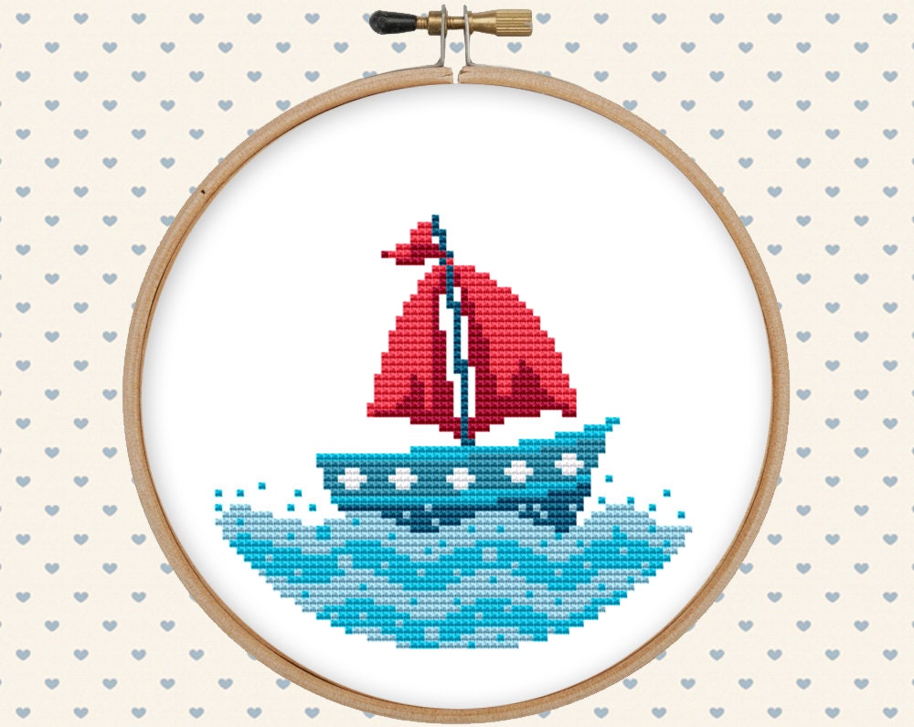 Nautical cross stitch pattern pdf summer cross stitch sea