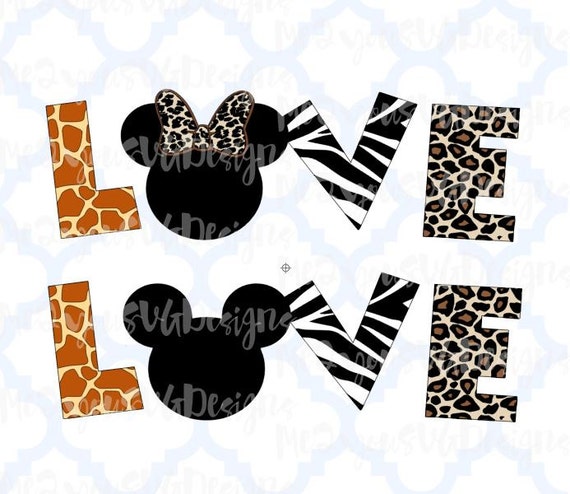 Download Love Mickey and Minnie Animal Prints SVGEPSPNGStudio