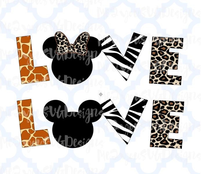 Love Mickey and Minnie Animal Prints SVGEPSPNGStudio