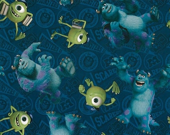 Disney Fabric - Monsters Inc Fabric - Mike and Sully Toss 100% cotton fabric 43" wide, E144