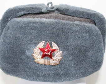 Russian Soviet Soldier Winter Army Hat Ushanka With Soviet