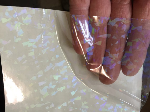 Transparent Holographic Crystal Overlay Adhesive Coated