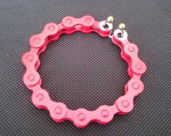 Wristband made from a recycled bike chain