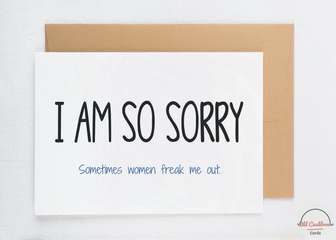 I am sorry card funny card apology card by OldCauldronCards