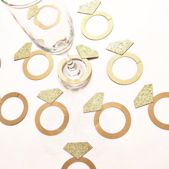 12 Diamond Ring Drink Tags. Engagement Ring by GlitterDesignsCo
