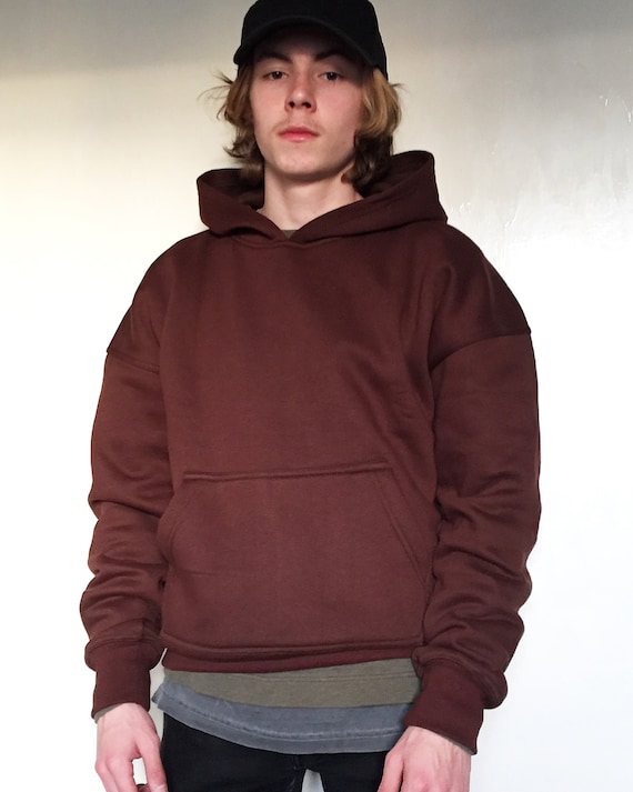 mens oversized brown hoodie