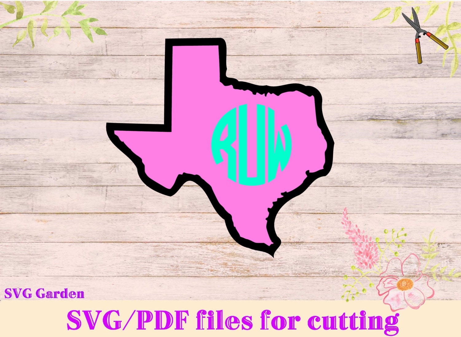 Texas SVG file Texas Monogram SVG frame for Cricut and