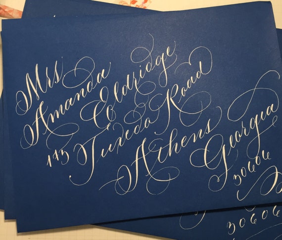 Items similar to Amanda lettering style wedding/invitation calligraphy ...