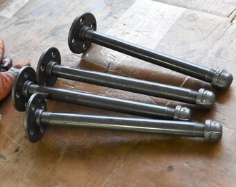 Pipe Hangers for Industrial Floating Shelves, Blind Wood Shelf brackets, Rustic Bathroom or Kitchen Shelves Brackets, Restoration Hardware