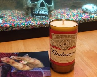 Beer bottle candle