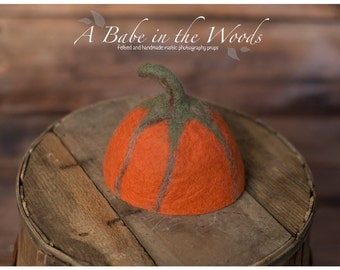 FREE Shipping: Felted Newborn Pumpkin hat