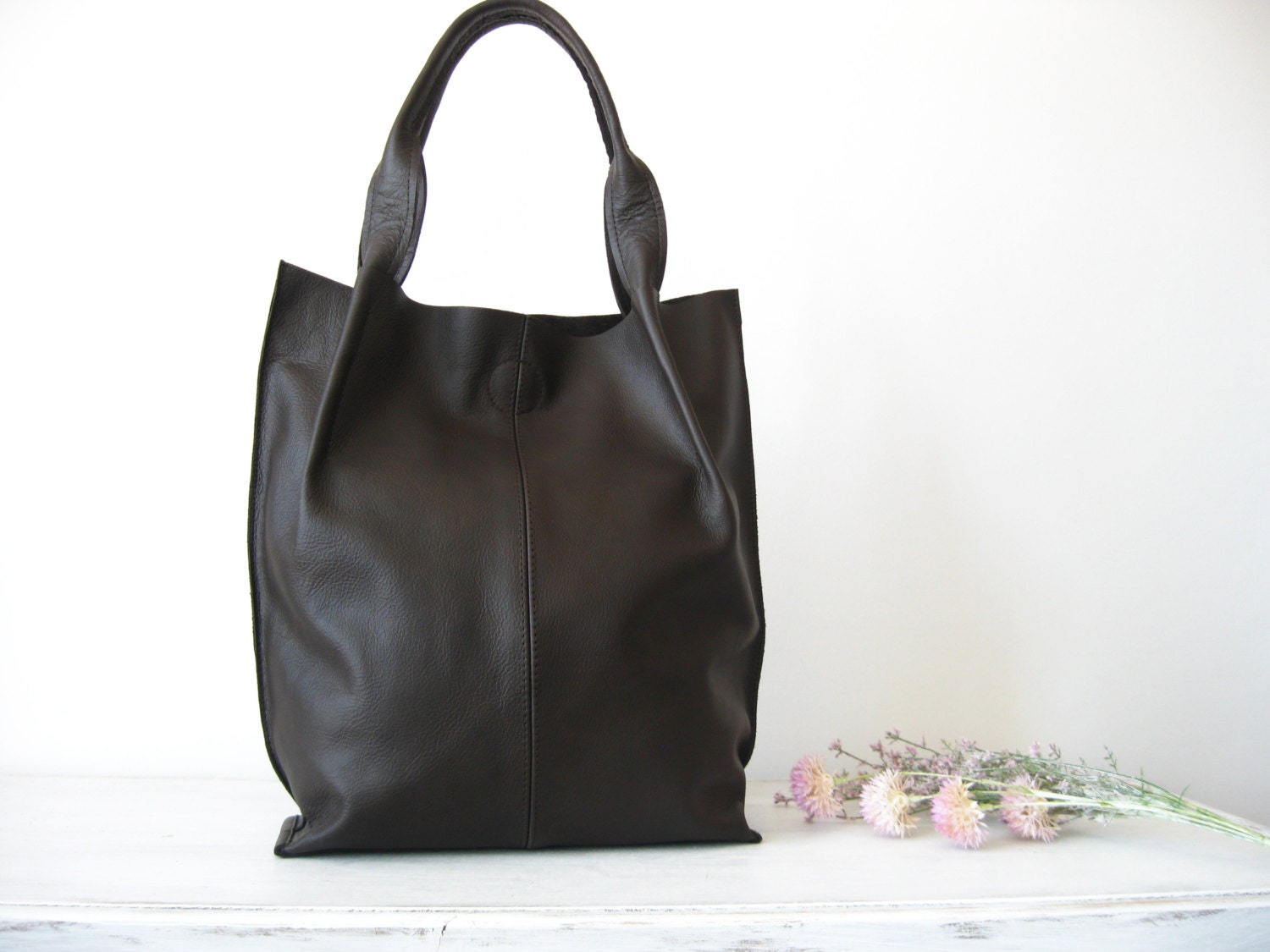 Leather Tote Bag Leather Shopper Bag Large Handbag Large