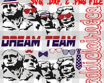 Fun Mount Rushmore Files (.svg, .dxf, & .png)