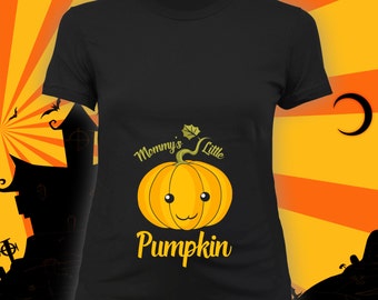 Mommy's Little Pumpkin maternity tee -maternity halloween t-shirt, pregnancy halloween shirt, maternity costume, expecting mother - CCB-272