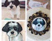 Custom Pet Portrait Necklace - holiday gift - watercolor handmade- pet memorial -Custom Pet jewelry - Gift dog lovers- personalized gift