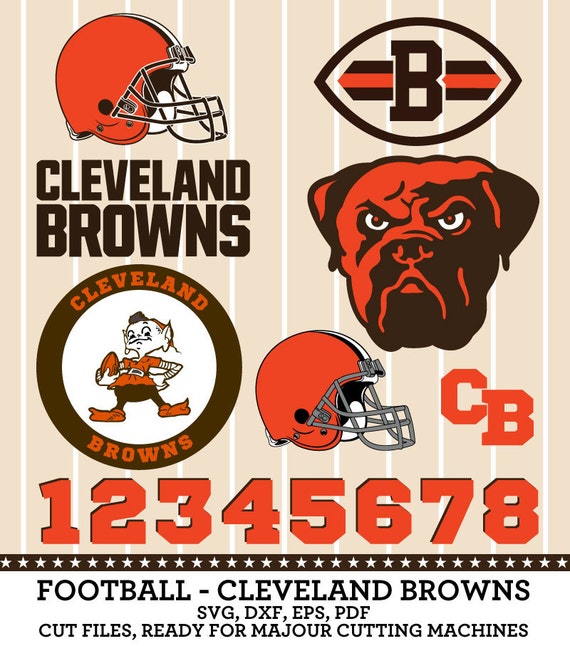 Cleveland Browns Football Logo & Numbers SVG by SVGsilhouetteDXF