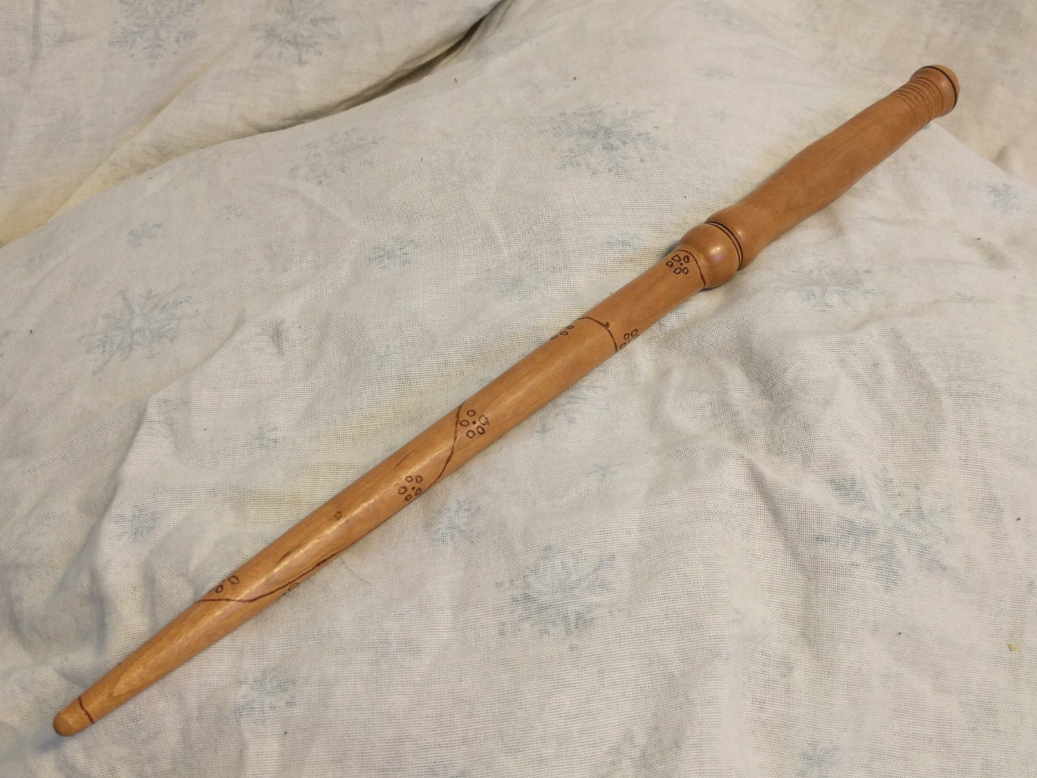 Cherry Wand 15 with Cherry Blossoms Burned into the