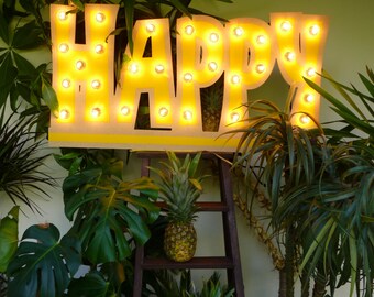 Enseigne lumineuse "Happy" Just a Spark