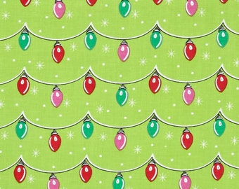 Twinkly Lights Fabric by Michael Miller - Green