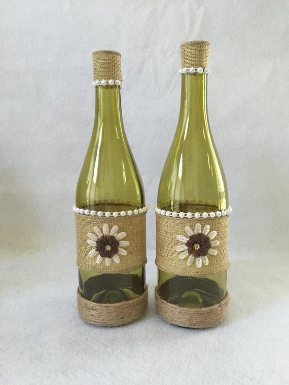 burlap wine bottle