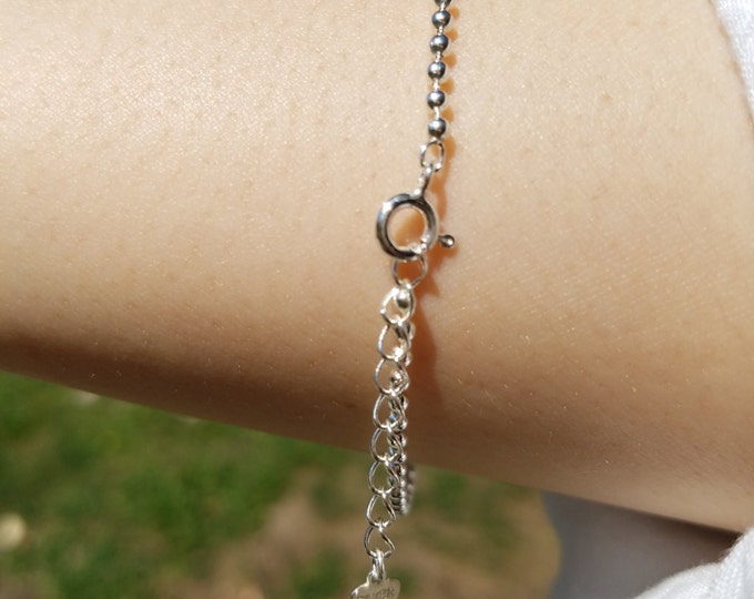 Sterling Silver 925 Bracelet with Star and Heart Pendant
