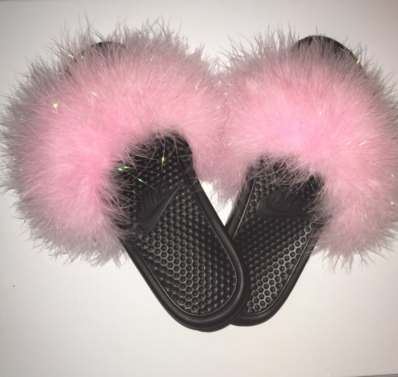 nike fuzzy sandals