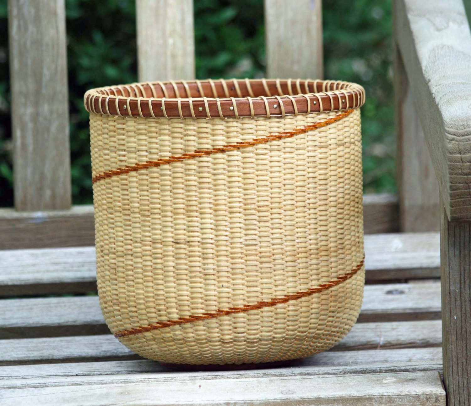 8inch Tall Boy Nantucketstyle basket with raw umber detail