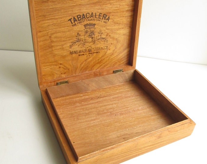 Wooden Tabacalera Cigar box humidor, business card case, desktop tidy, jewelry box, trinket box, gift wrapping tobacciana, tobacconalia