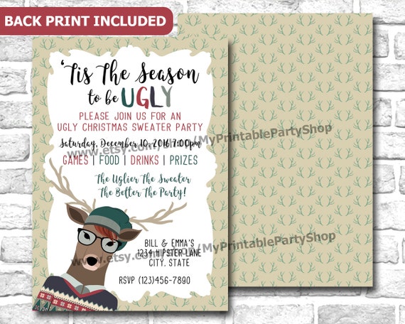 Hipster Ugly Christmas Sweater Party