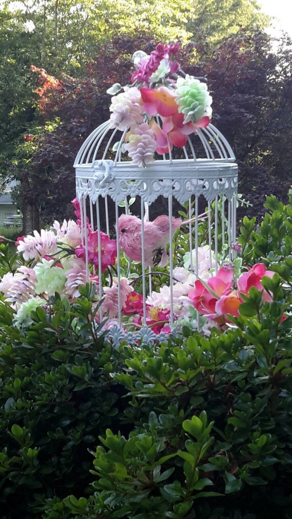 Pretty pink decorative bird cage