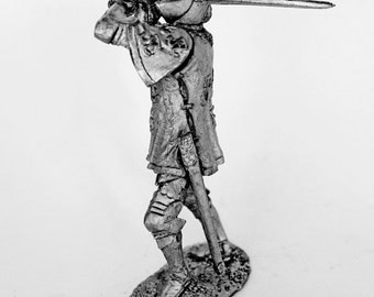 Medieval knight 13th century with two-handed sword