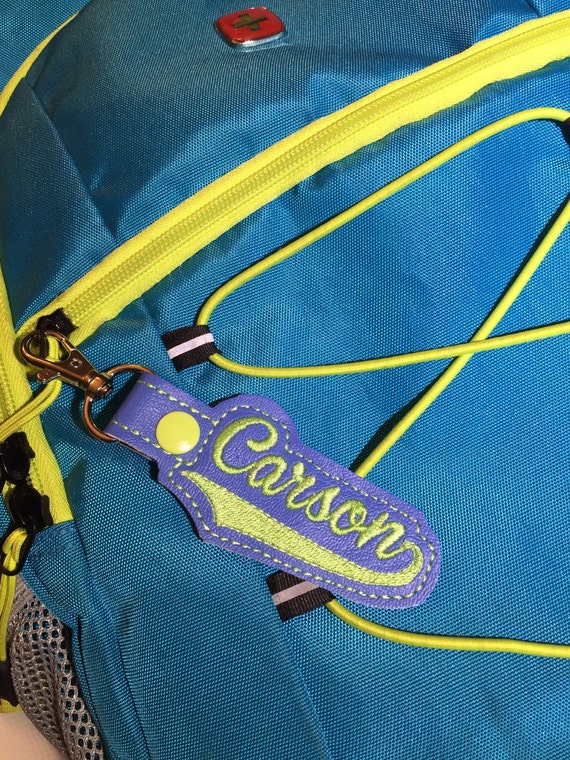 Custom Backpack Name Tag Clip on ID tag monogram bag tag