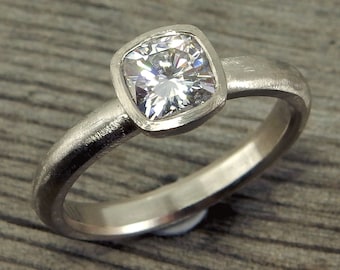 Moissanite recycled engagement rings