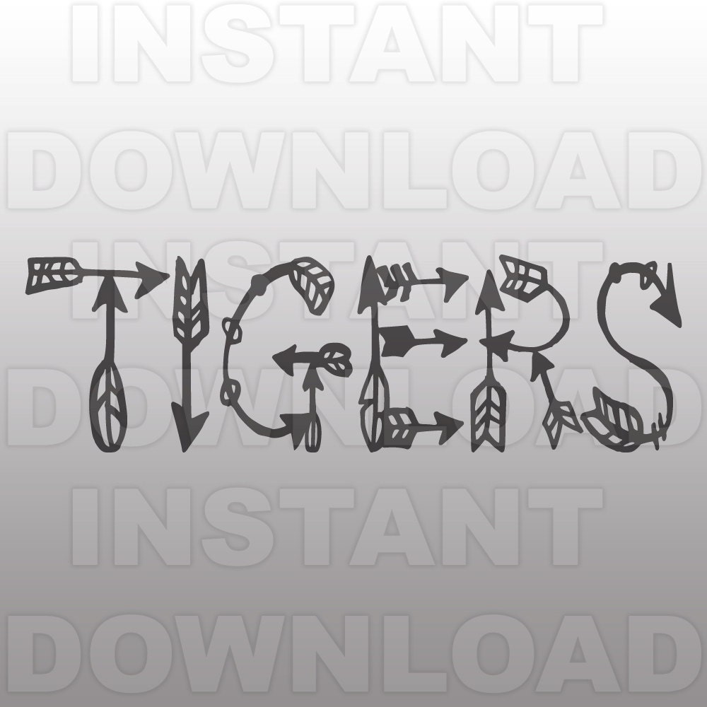 Download Tigers Arrow Word Design SVG FileTigers Sports SVG