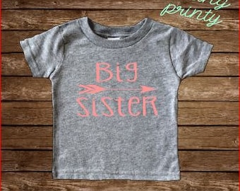 SALE gray big sis Shirt Big Sister Shirt Girls Shirt New Sister grey shirt