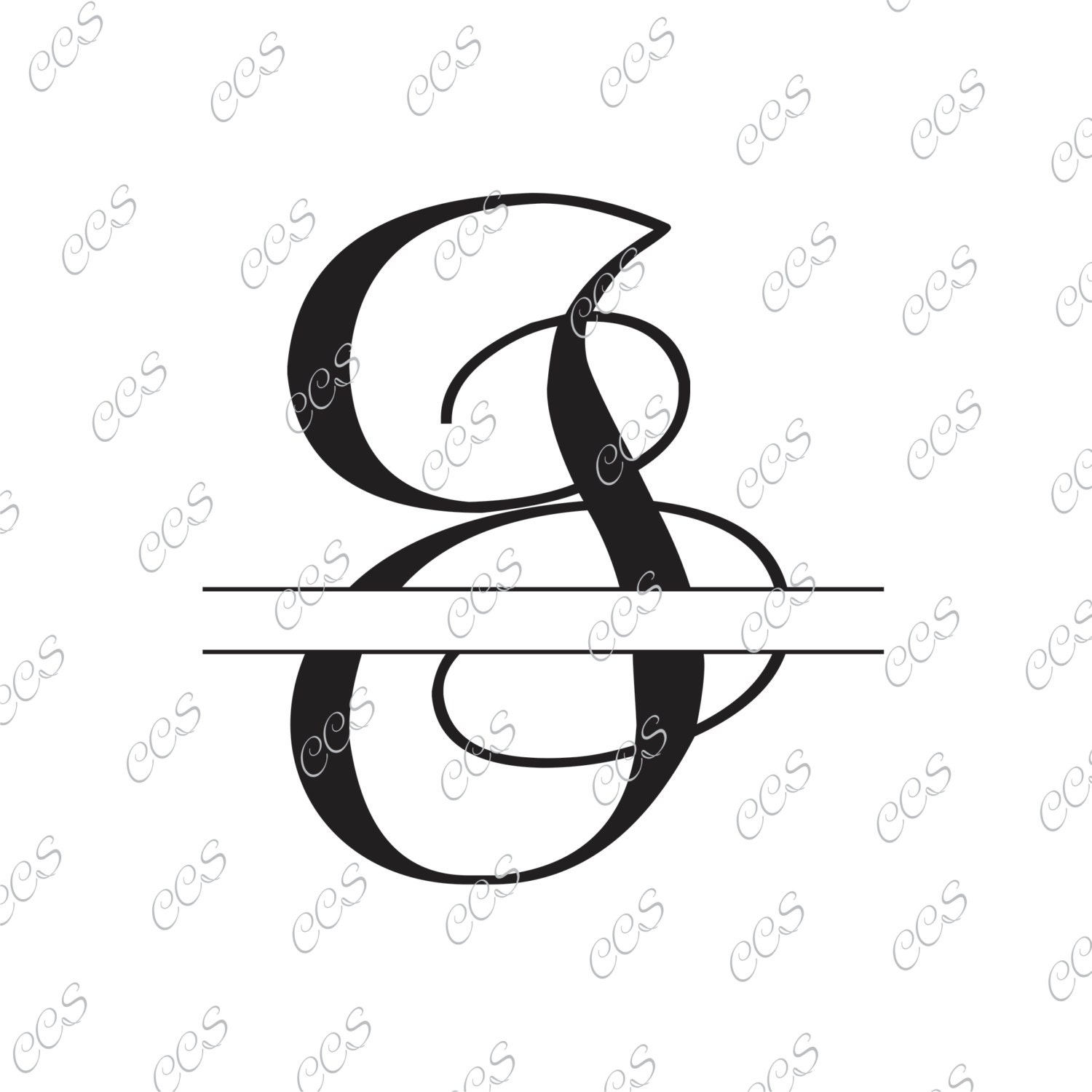 Download Digital Cut File, Split Vine Letters - Letter J, J, Split J, Monogram, Vinyl Cutting File, SVG ...