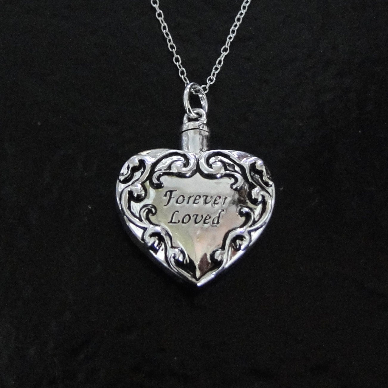 Ashes Necklace Filigree Heart Container For Ashes Sterling