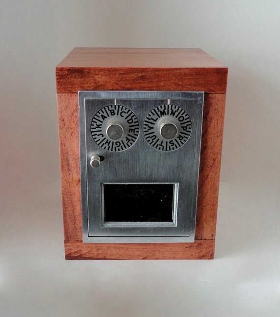 Wood Safe Vintage Brushed Nickel USPS Post Office MailBox Door