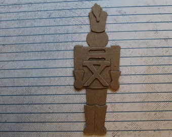 3 Bare chipboard toy soldier die cuts 1 5/8 inch w x 4 1/2 inches tall