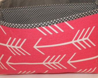 SALE--- 40% OfF ----Diaper Caddy 10"X11"X6" - Dark Pink Arrow- Fabric Storage Bin- Organizer- PERSONALIZE it--REAdY TO SHiP