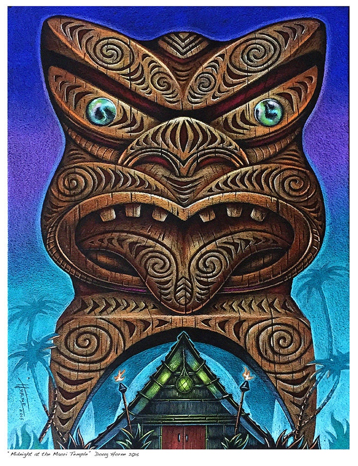 Doug Horne limited edition art print Maori Temple