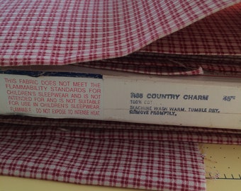 Red Cream Plaid Fabric 1 yard more available