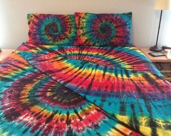 Tie Dye Black Rainbow Sheets, Twin, Full, Queen and King