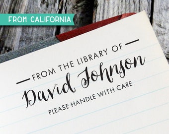 Custom LIBRARY STAMP with signature from USA, Rubber Stamp, Self Inking Stamp, for Teacher, Book Lover, Book Worm Stamp Library12