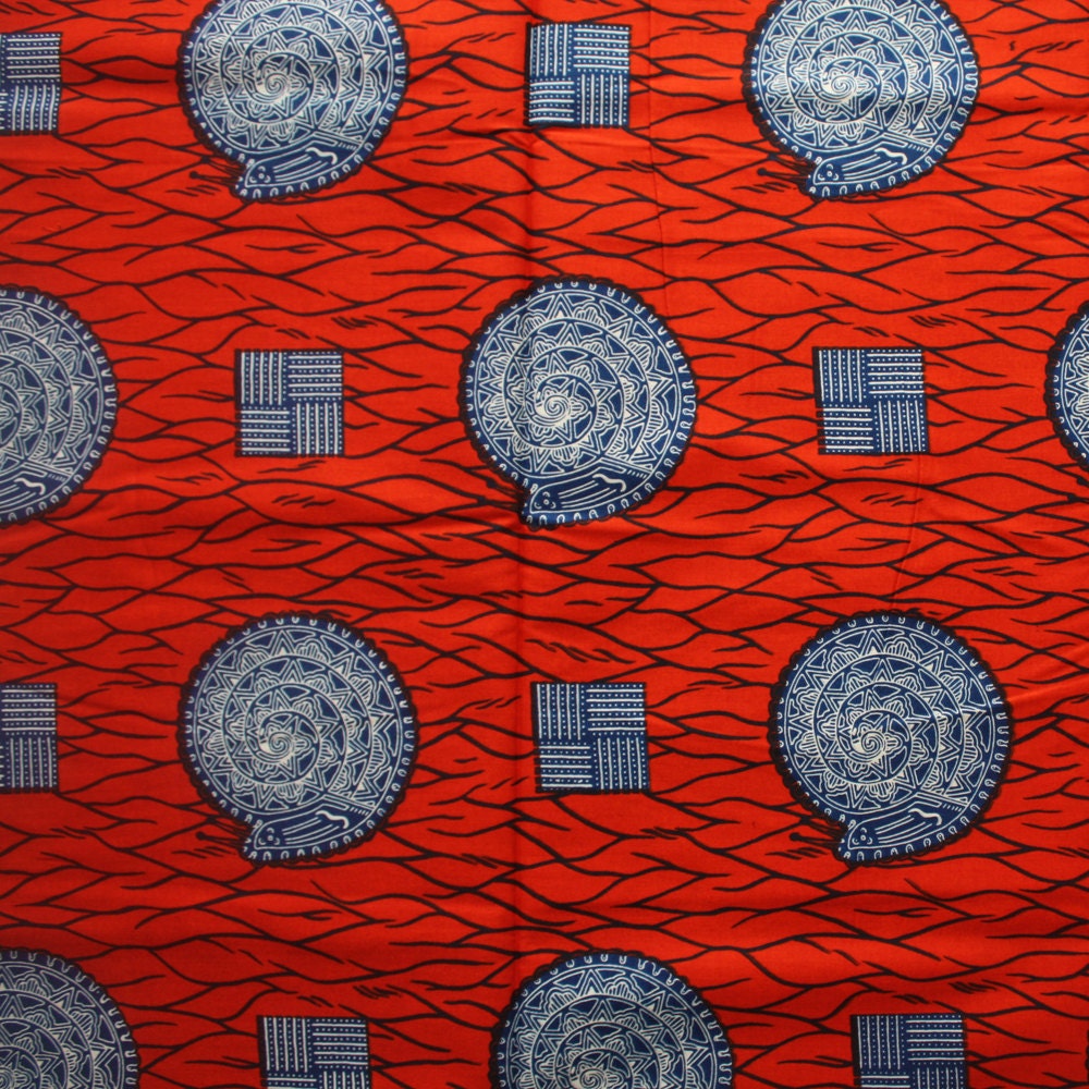 Red Ankara Fabric by the Yard African print Ankara wax