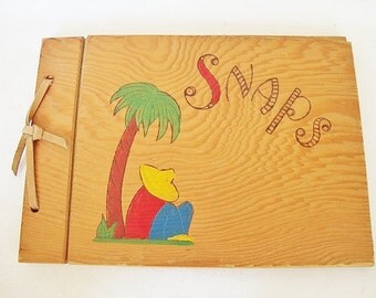 vintage wood photo album snapshots mexican southwest style