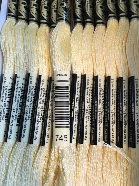 DMC 745 Light Pale Yellow Embroidery Floss 2 Skeins 6 Strand